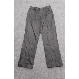 Vtg Newport News Styleworks Leather Pants Womens 14 Black Straight Leg Genuine